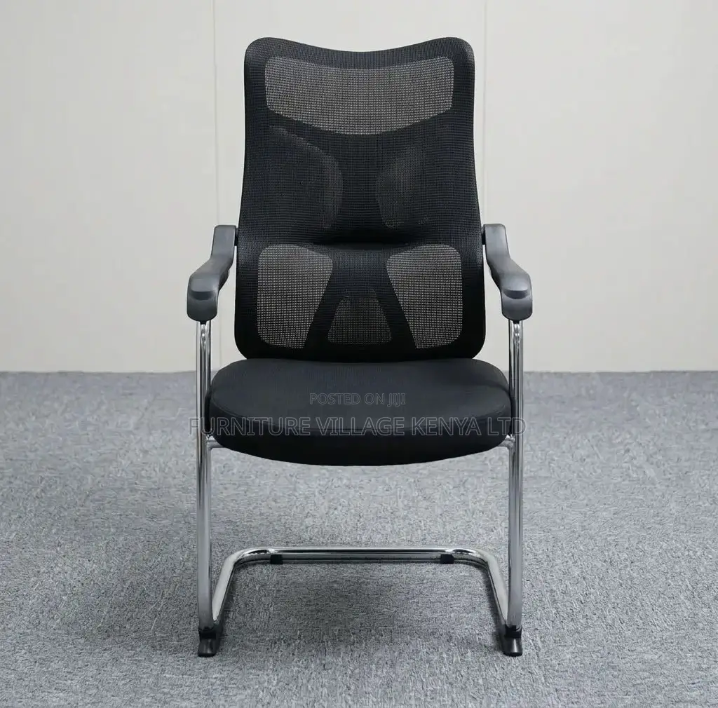 Office Chair; Black Mesh Mid Back Sturdy Office Boardroom Chair