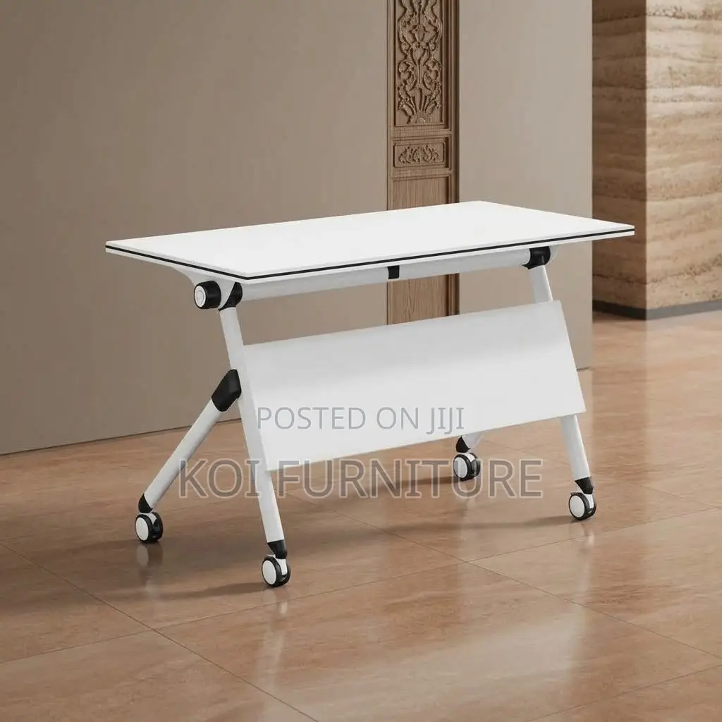 Office Desk; 1.2 Meter White Training Foldable Meeting Table