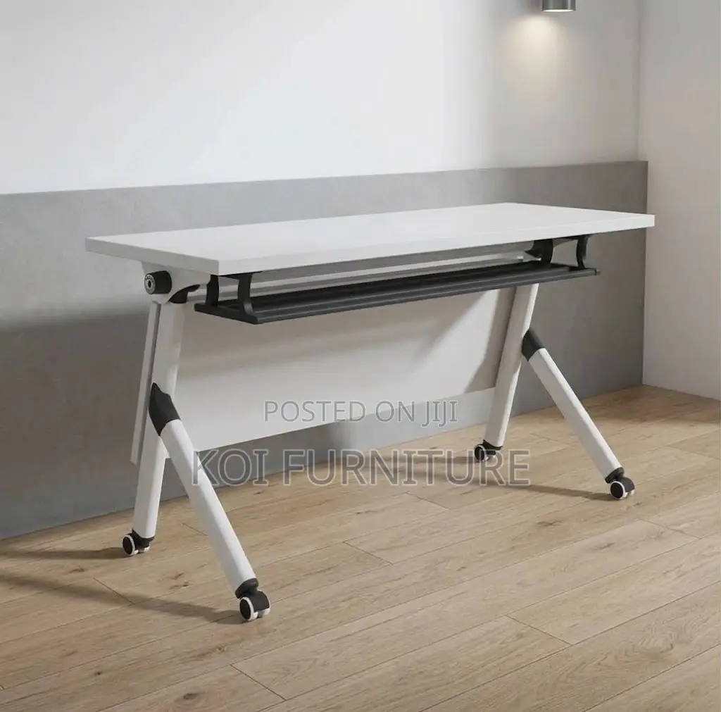 Office Desk; 1.2 Meter White Training Foldable Meeting Table