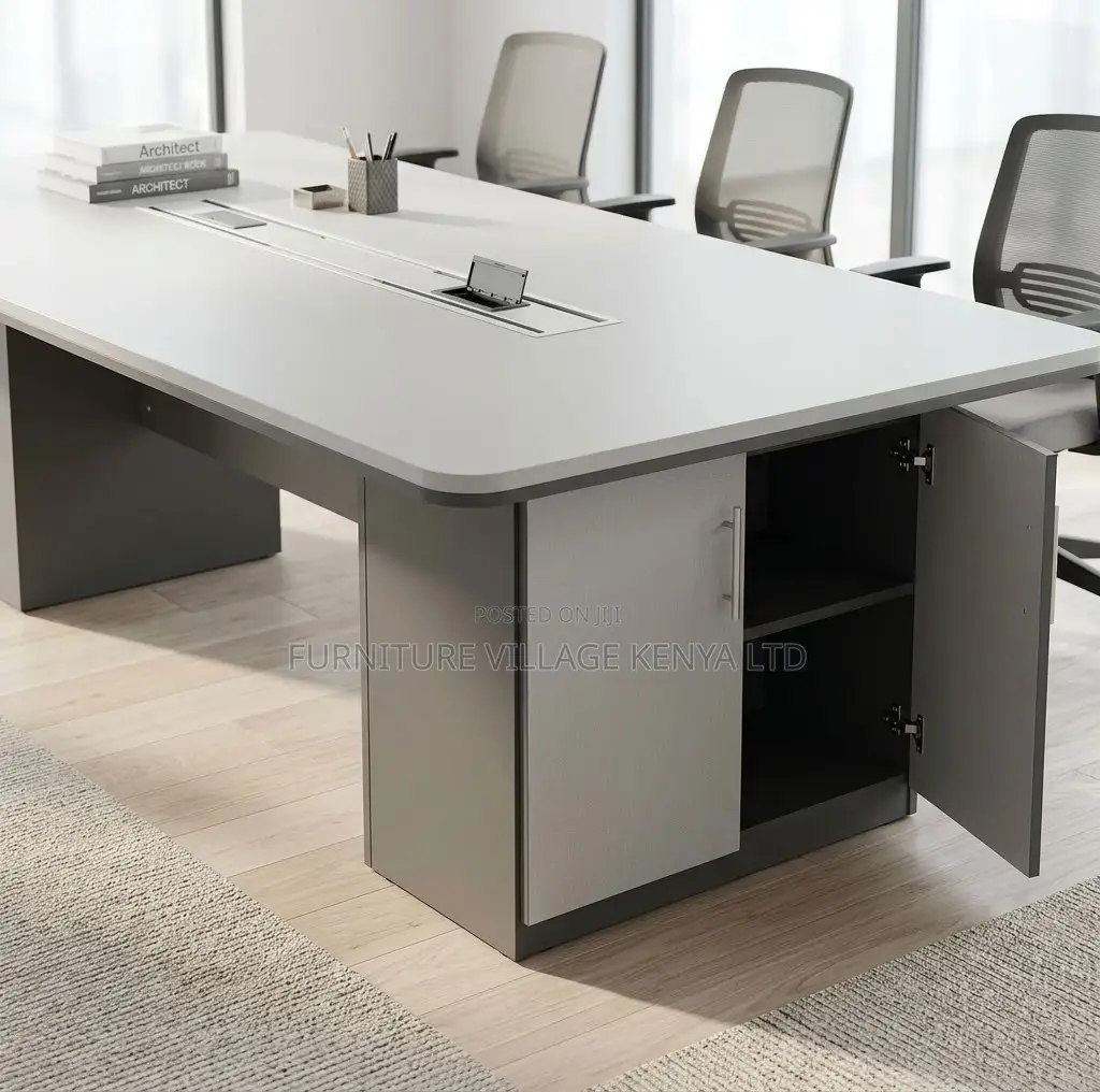 Boardroom Table; 2.4 M Gray Executive Modern Boardroom Table
