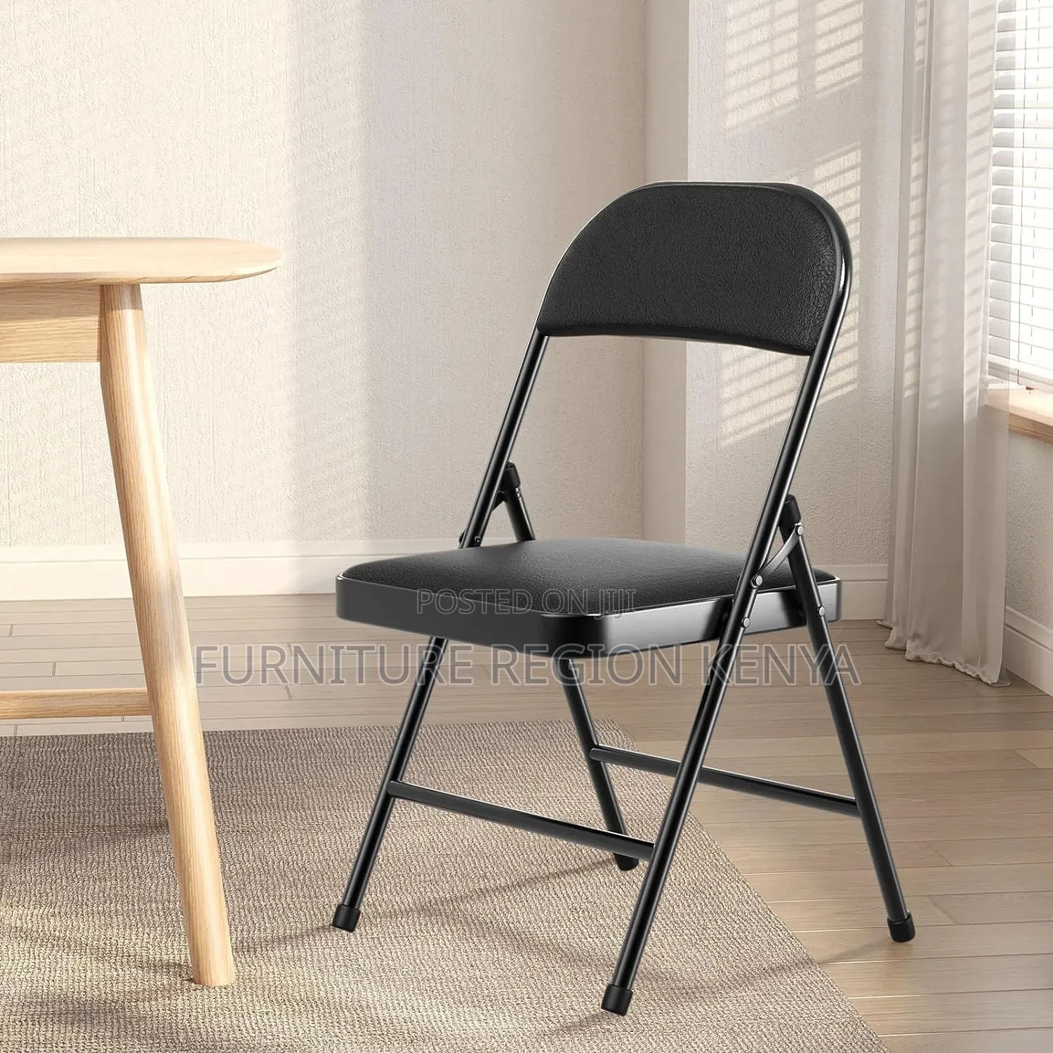 Durable Stylish Black Foldable Chair