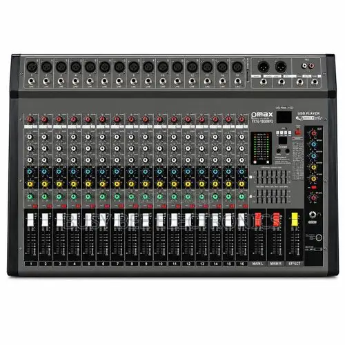 Omax 16 Channel Professional Powered Mixer – USB Audio Input , Built-I