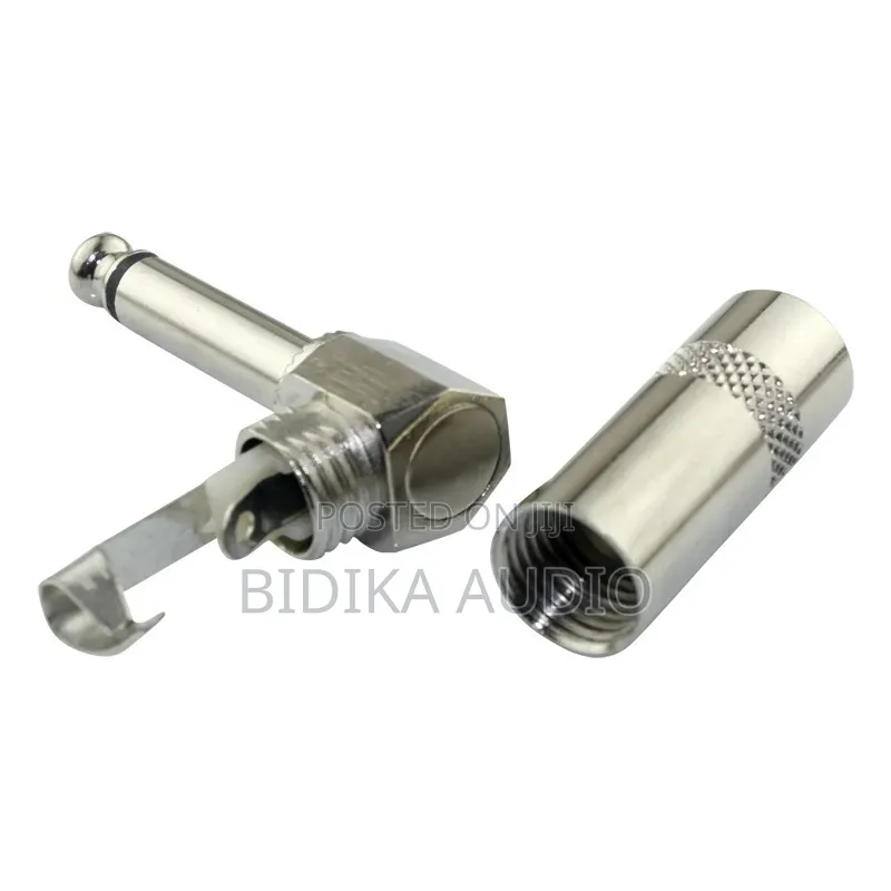90 Degree Jack Solder Connector Metal 6.35mm Plug Right