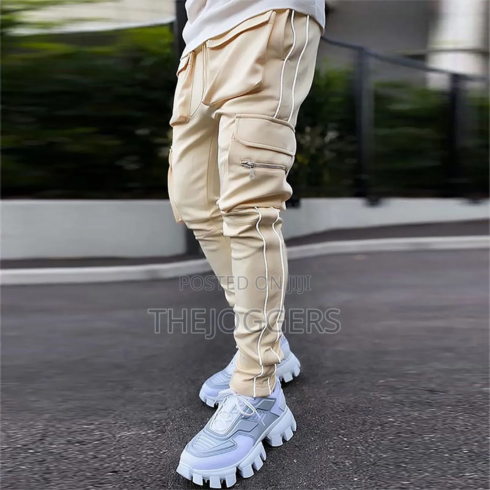 New Fashion Cargo Pants Men Leisure Pockets Stretch Jogging Trouser