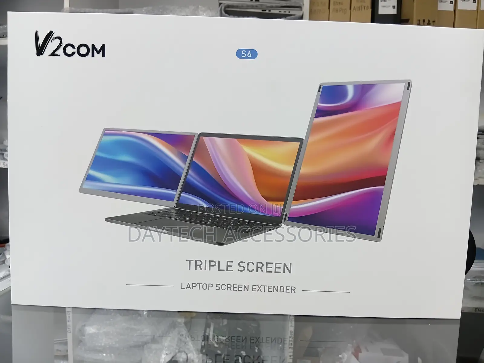The V2COM S6 Triple Screen Laptop Screen Extender (Model S6)