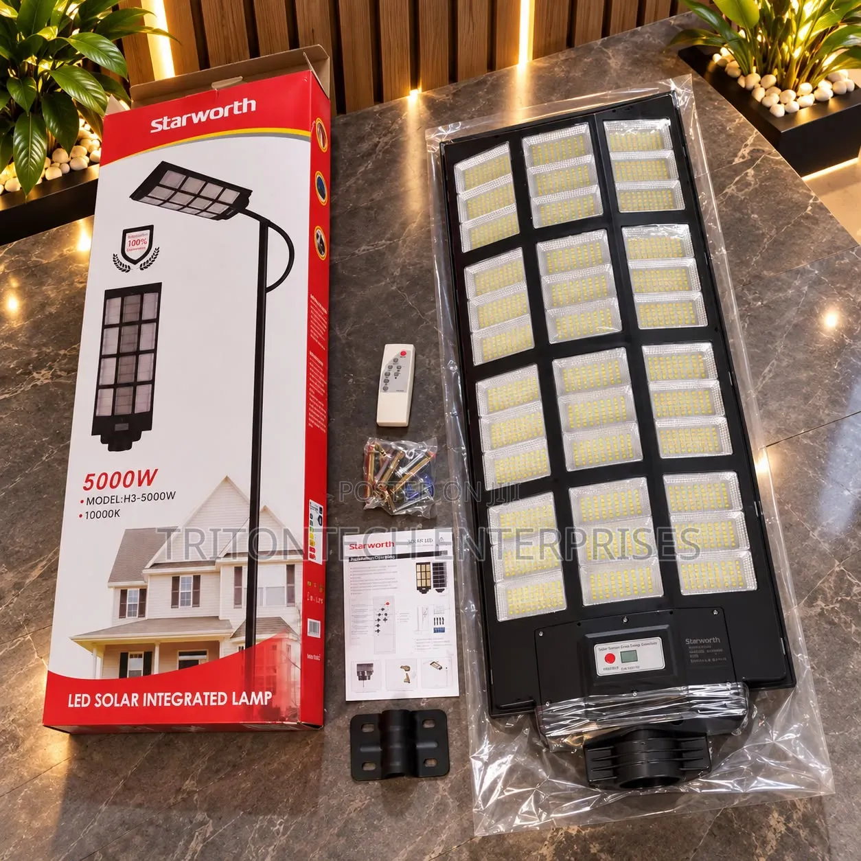 Starworth 5000W Solar Street Light – High-Power Outdoor Security