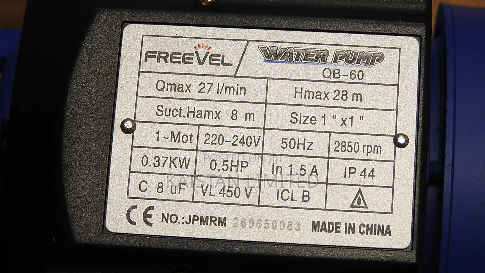 Freevel 0.5hp Electric Water Pump With Pressure Control Switch