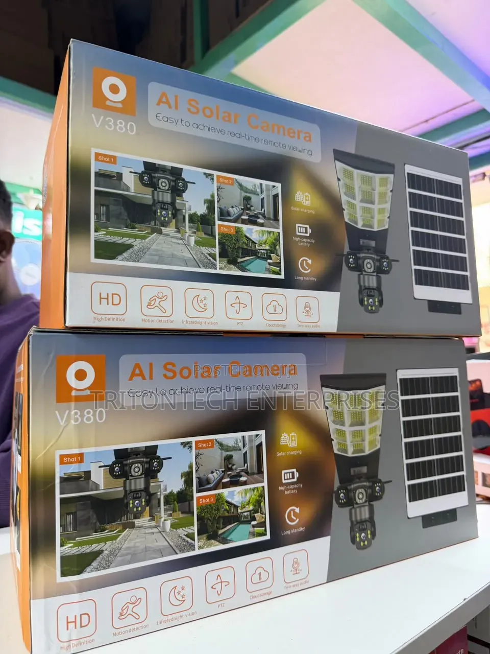 The Ultimate 2-in- 1 V380 AI Solar Security Light & PTZ Camera