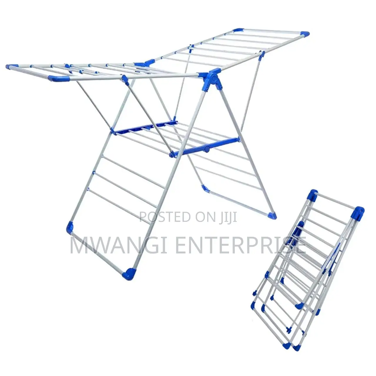 Foldable Clothes Drying Rack With Hanger Rail