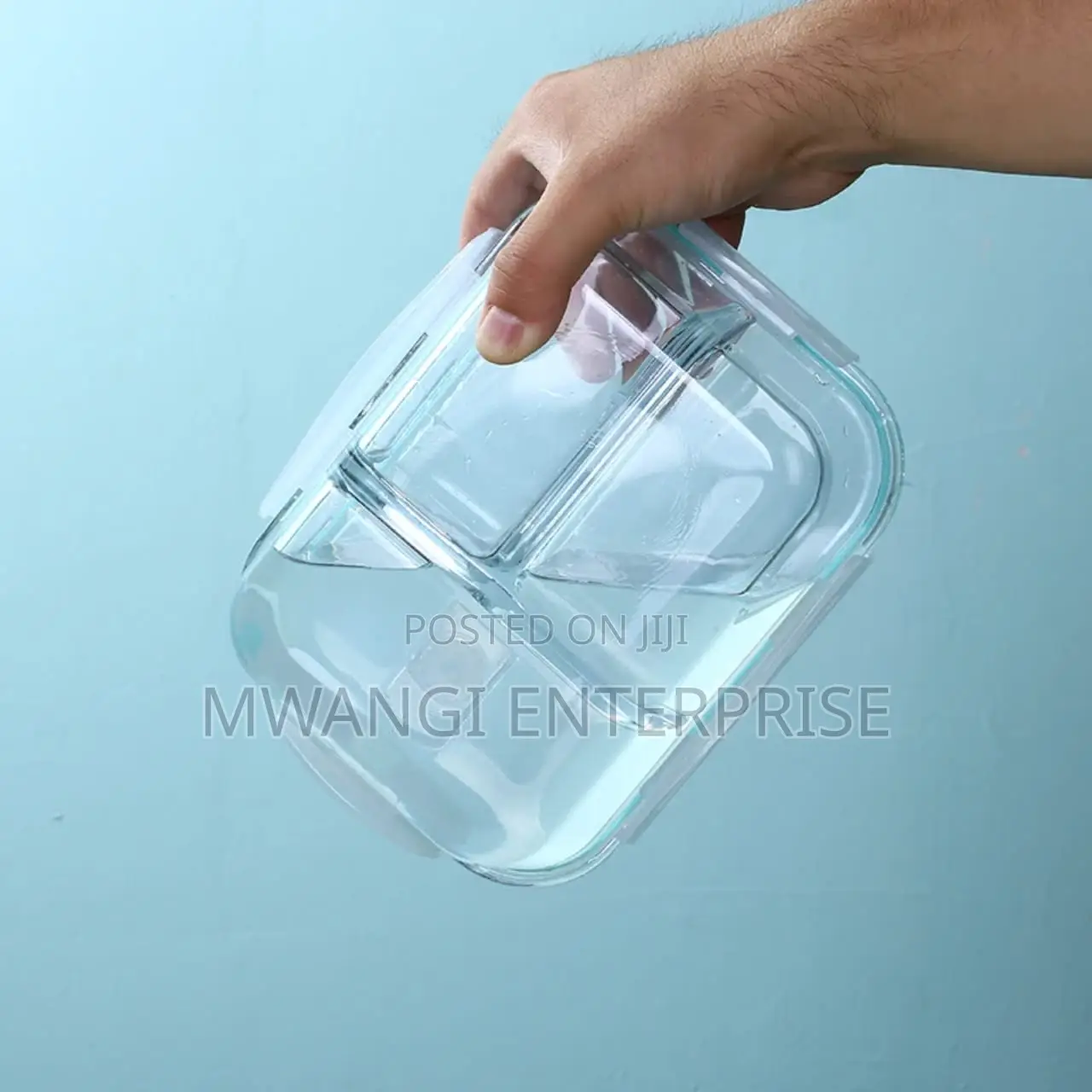 3 Grid Borosilicate Glass Lunch Box 1040ml