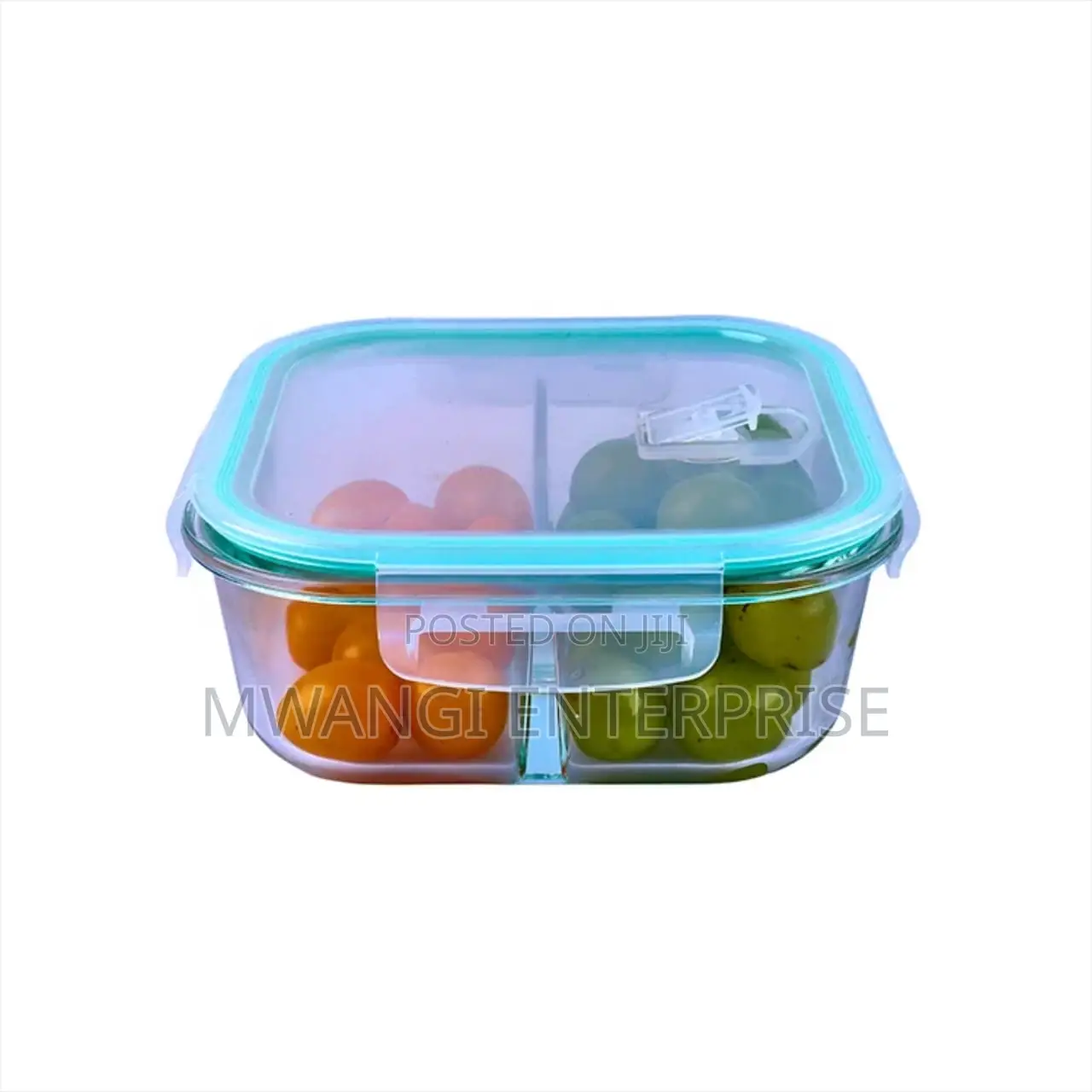 2 Grid Borosilicate Glass Lunch Box 1040ml