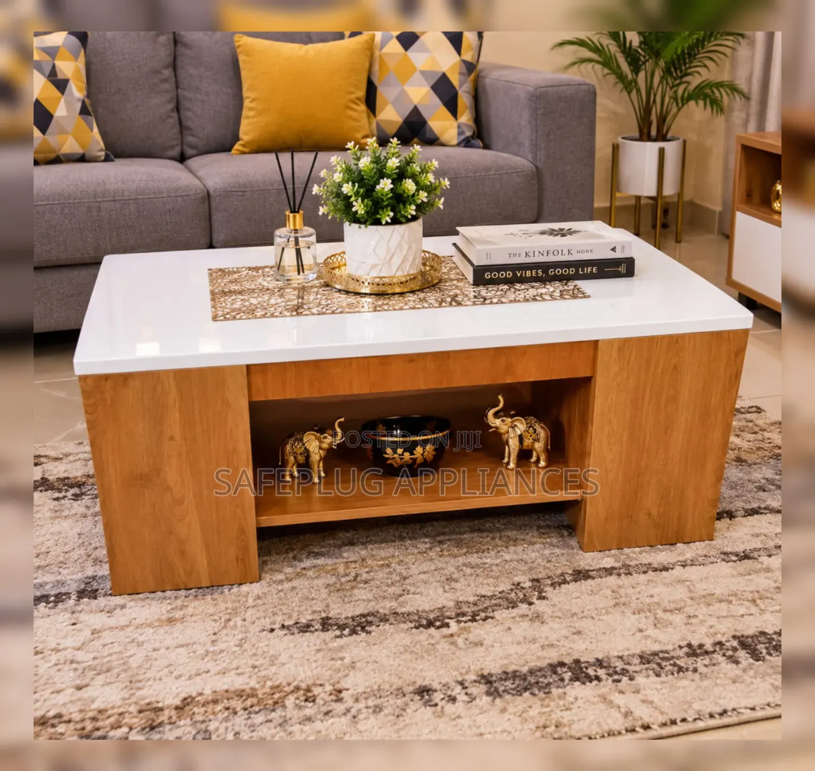 Modern Executive Julz Marble Laminated Coffee Table