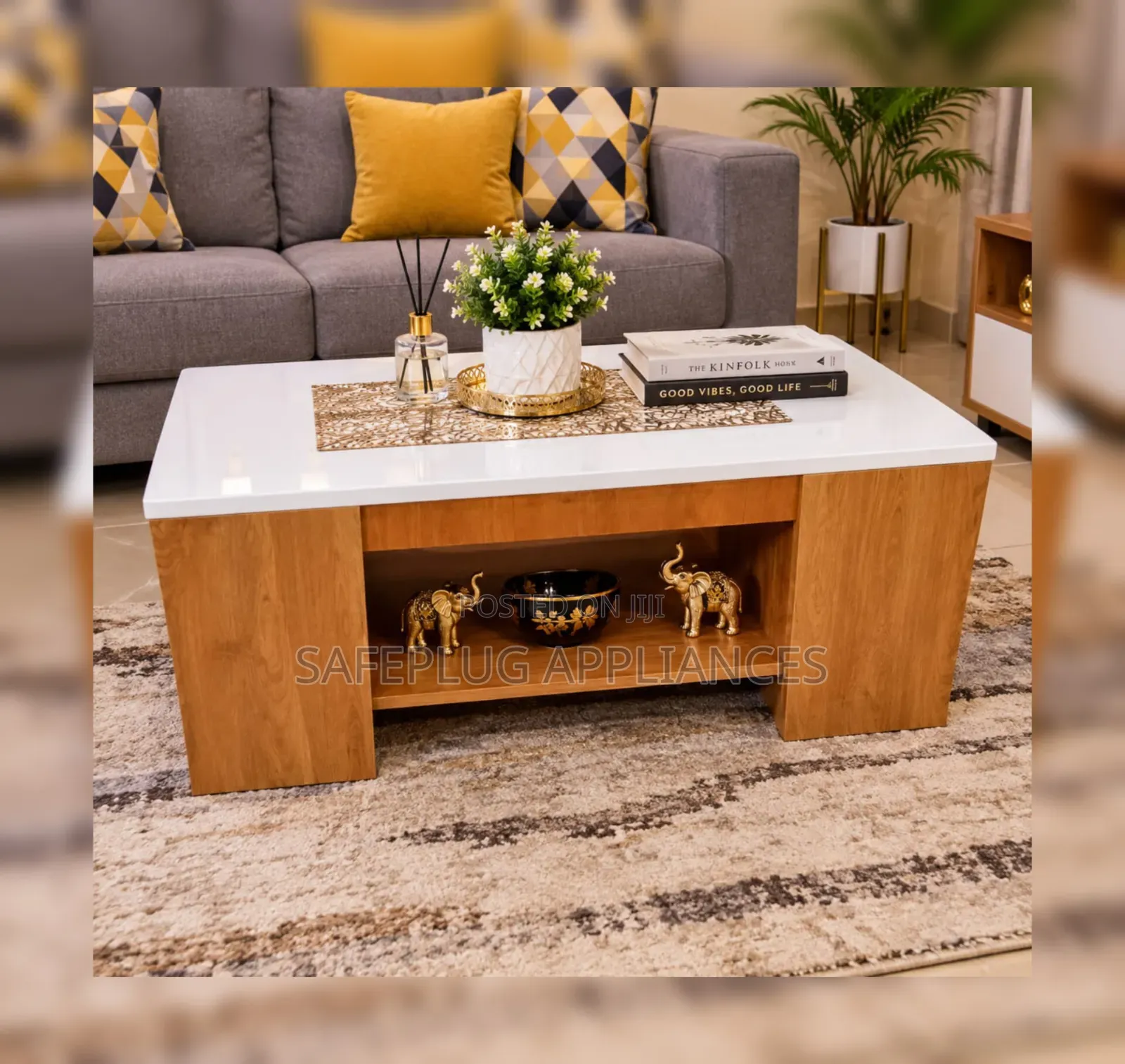 Modern Executive Julz Marble Laminated Coffee Table