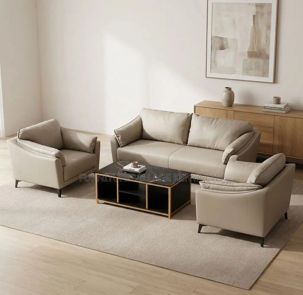 Office Sofa; 5 Seater Modern Leather Office Reception Sofas