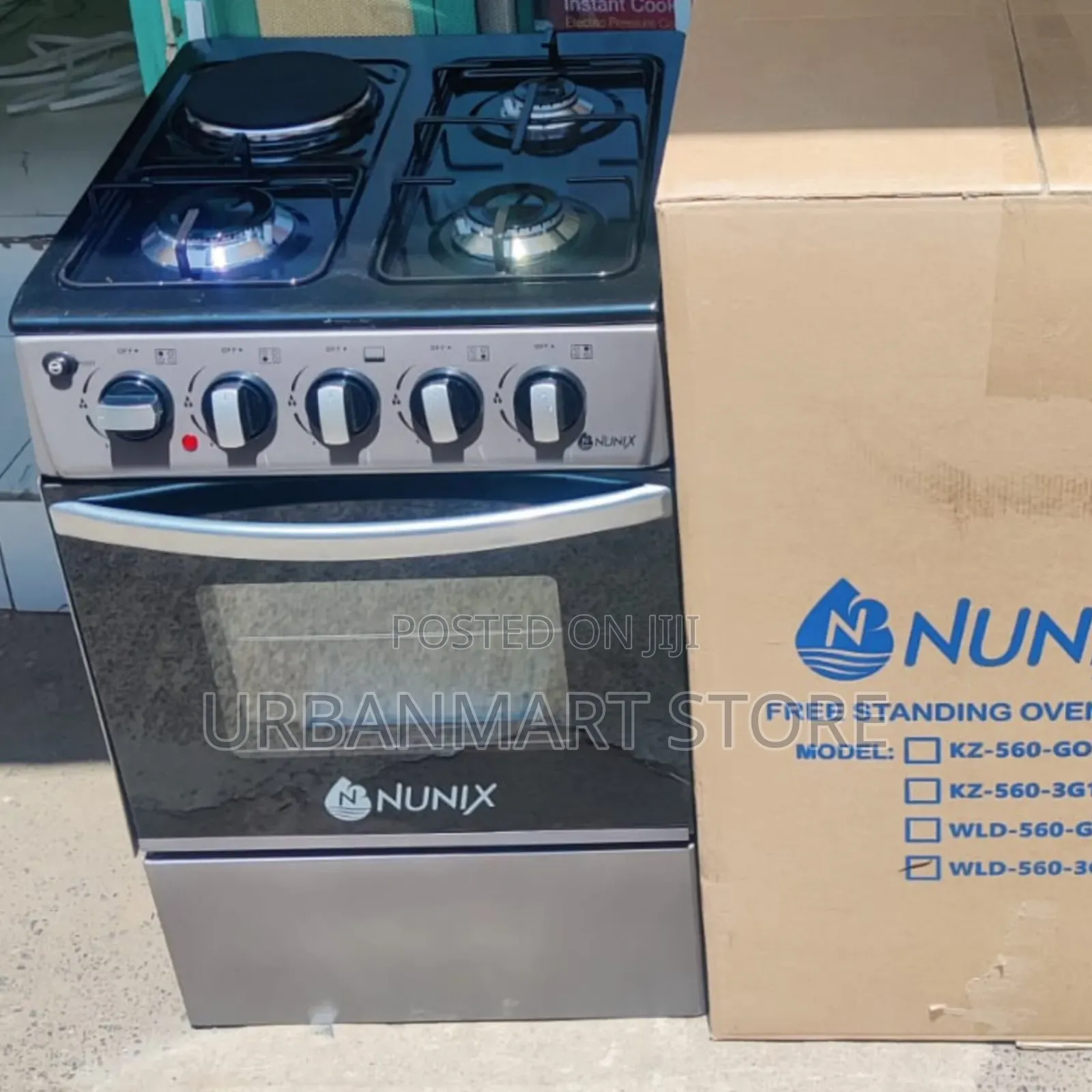 Nunix Standing Cooker 3 Gas 1 Electric 50×55, Gas Oven