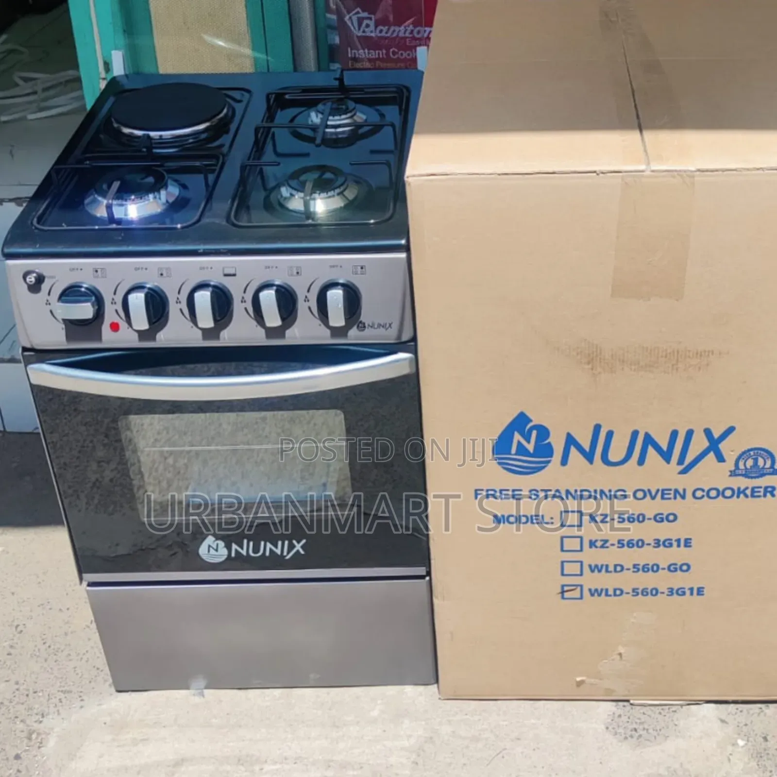 Nunix Standing Cooker 3 Gas 1 Electric 50×55, Gas Oven