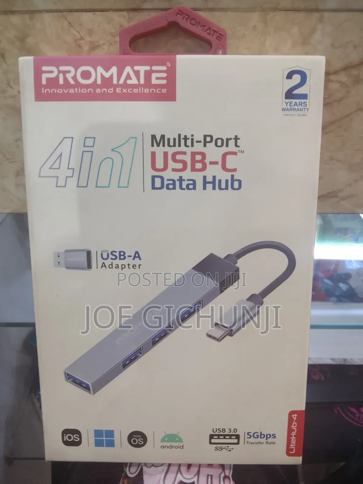 Promate LiteHub-4 Multi-Port 4-in-1 USB-C Data Hub