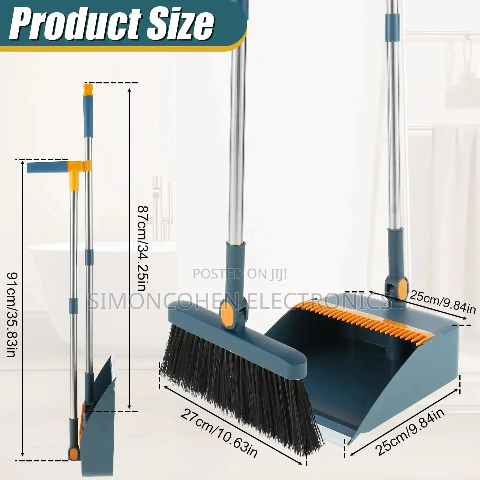 2-in-1 Broom & Dustpan Combo Set