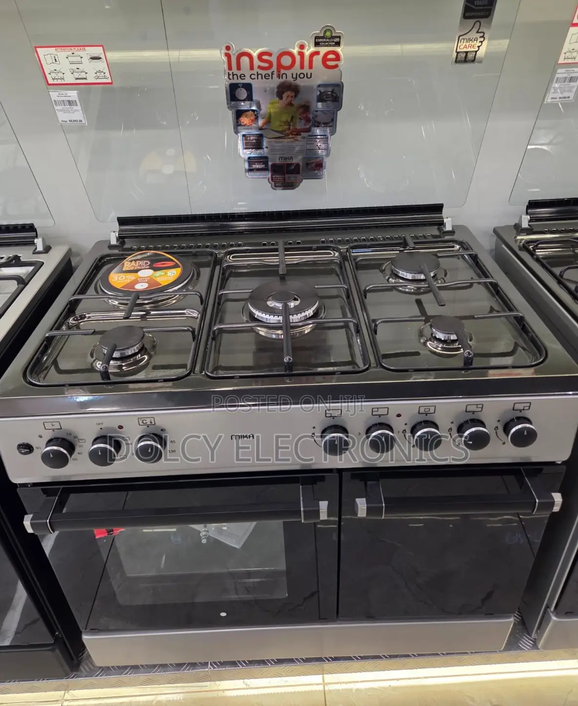 Mika Cooker 90 X 60 4 Gas Pool Jet Burners (1 Wok) 1 Rapid Hot Plate