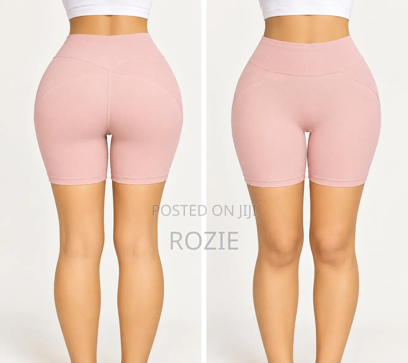 Women's Pink High Waist Biker Shorts – Stretchy Gym and Casual Shorts