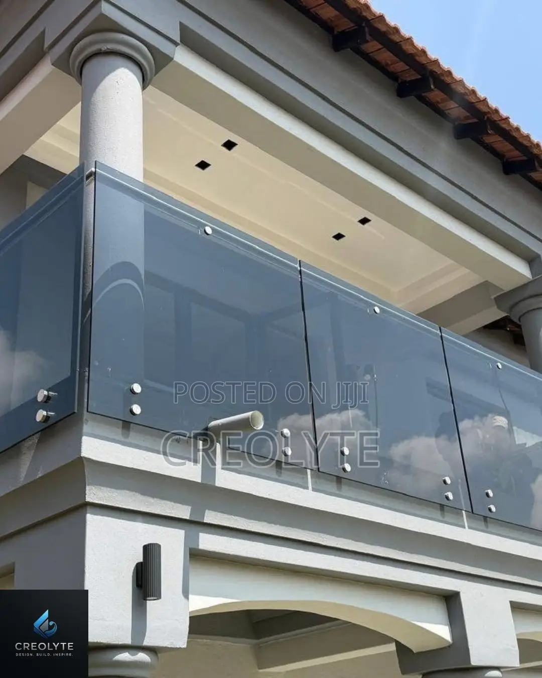 Stainless Steel & Tinted Glass Balcony Railing | Custom Balustrade |