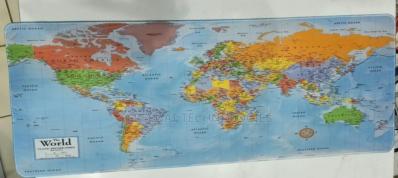 Large Gaming Mousepad World Map Continent Extended Desk Mat 800x300mm
