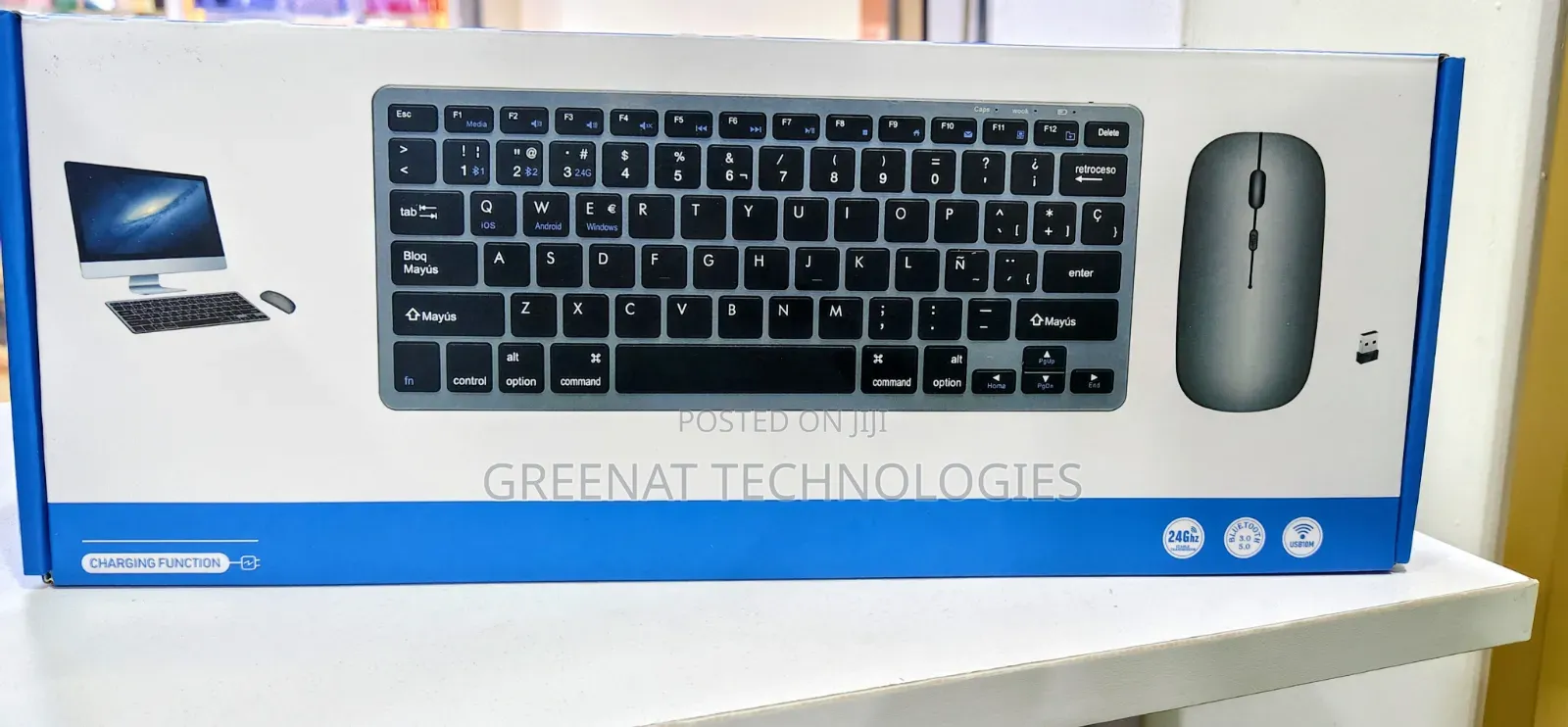 Wireless Rechargeable Dual Mode Keyboard + Mouse Combo