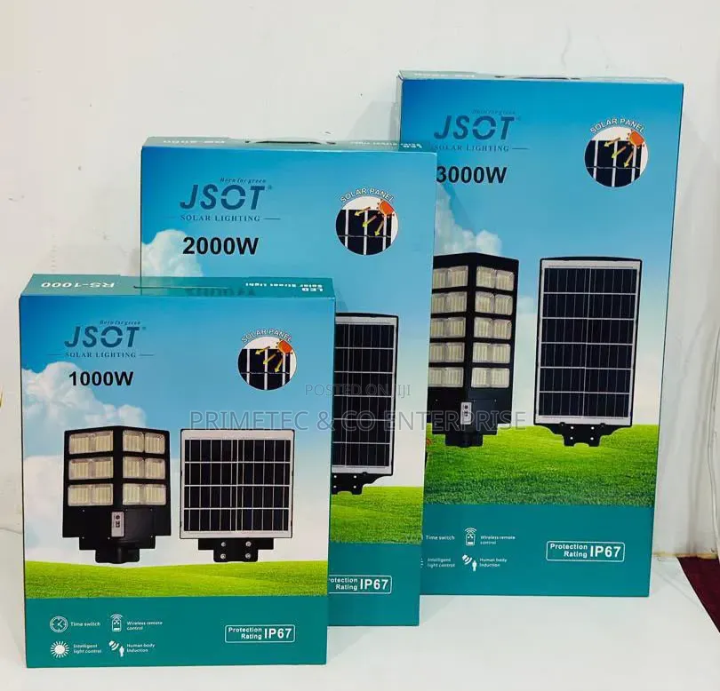 JSOT Solar LED Street Lights in 1000W, 2000W, and 3000W