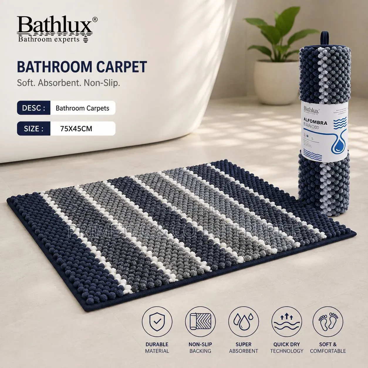 Bathroom Mats
Soft, Absorbent & Non-Slip