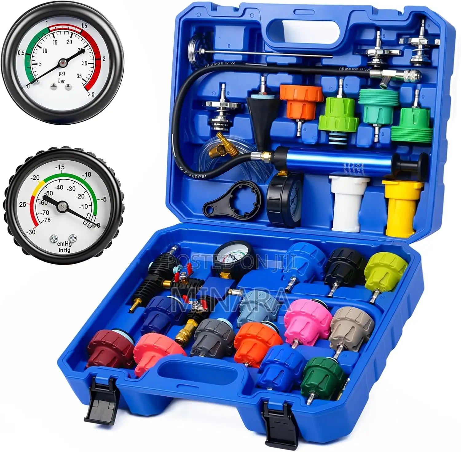 33 Pcs, Radiator Pressure Tester, Vacuum Type Cooling System Kit