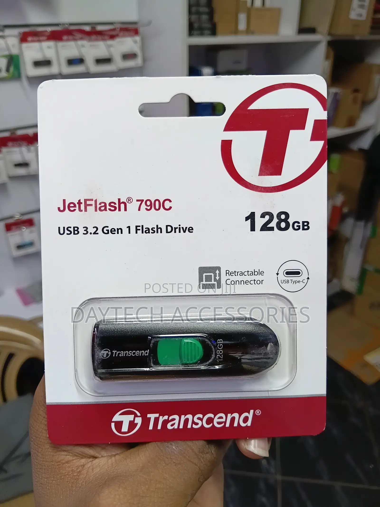 Transcend 128GB JetFlash 790C USB 3.2/3.1 Gen 1(USB 5Gbps) Flash Drive