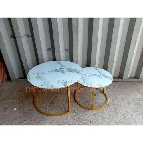 2 in 1 Marble Nesting Coffee Table (Glass Effect)