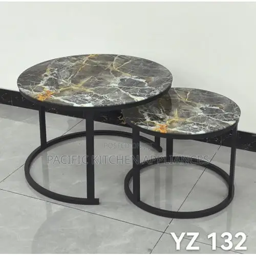 2 in 1 Marble Nesting Coffee Table (Glass Effect)
