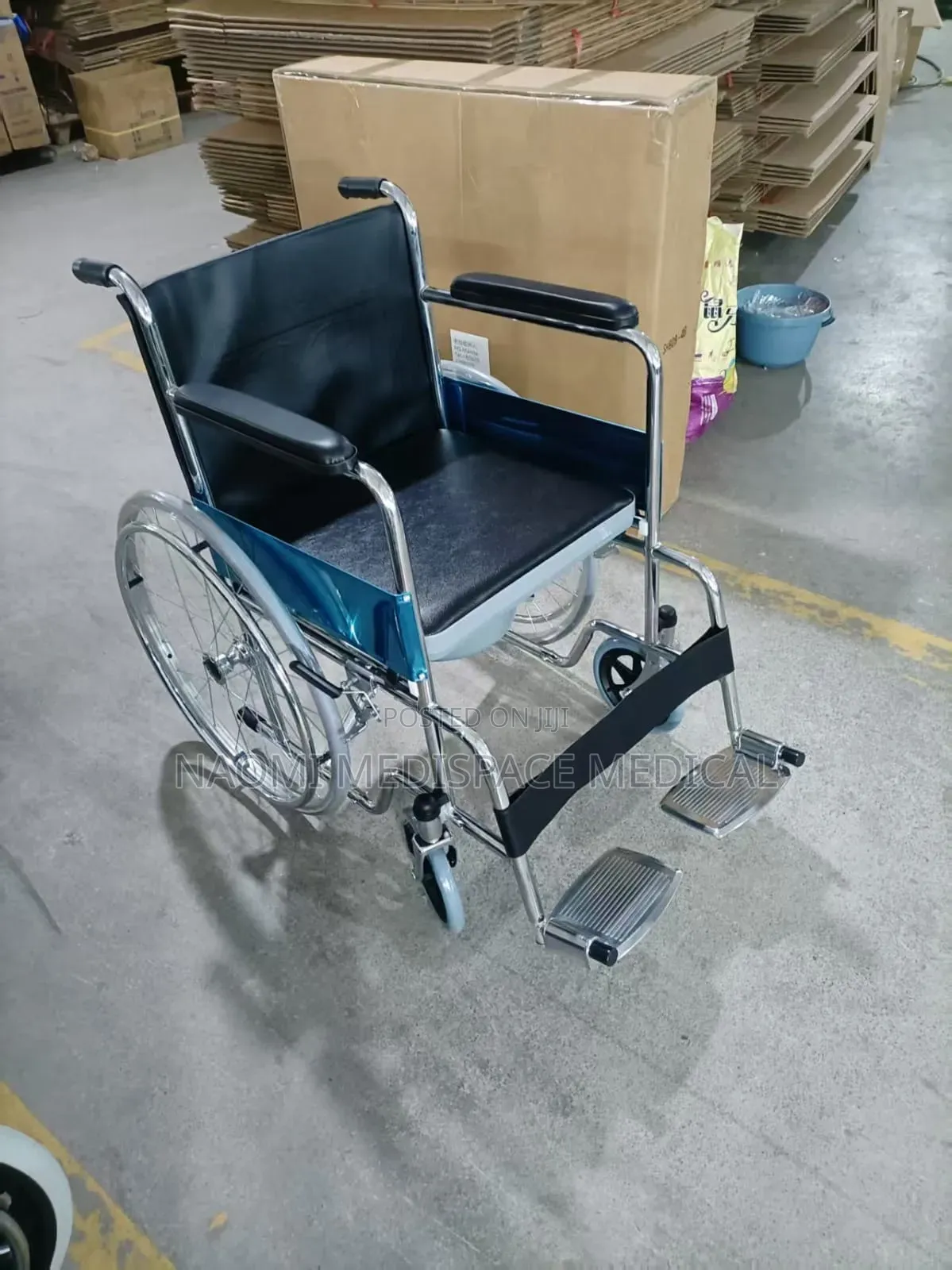 Comfortable, Cushioned Standard With Commode Wheelchair