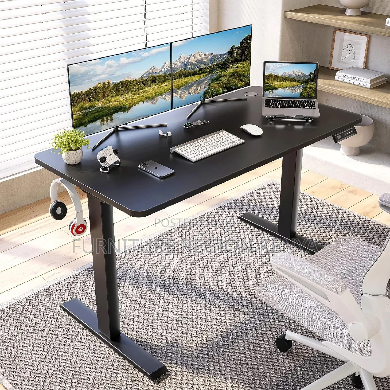 Imported Electric Height-Adjustable Black Desk