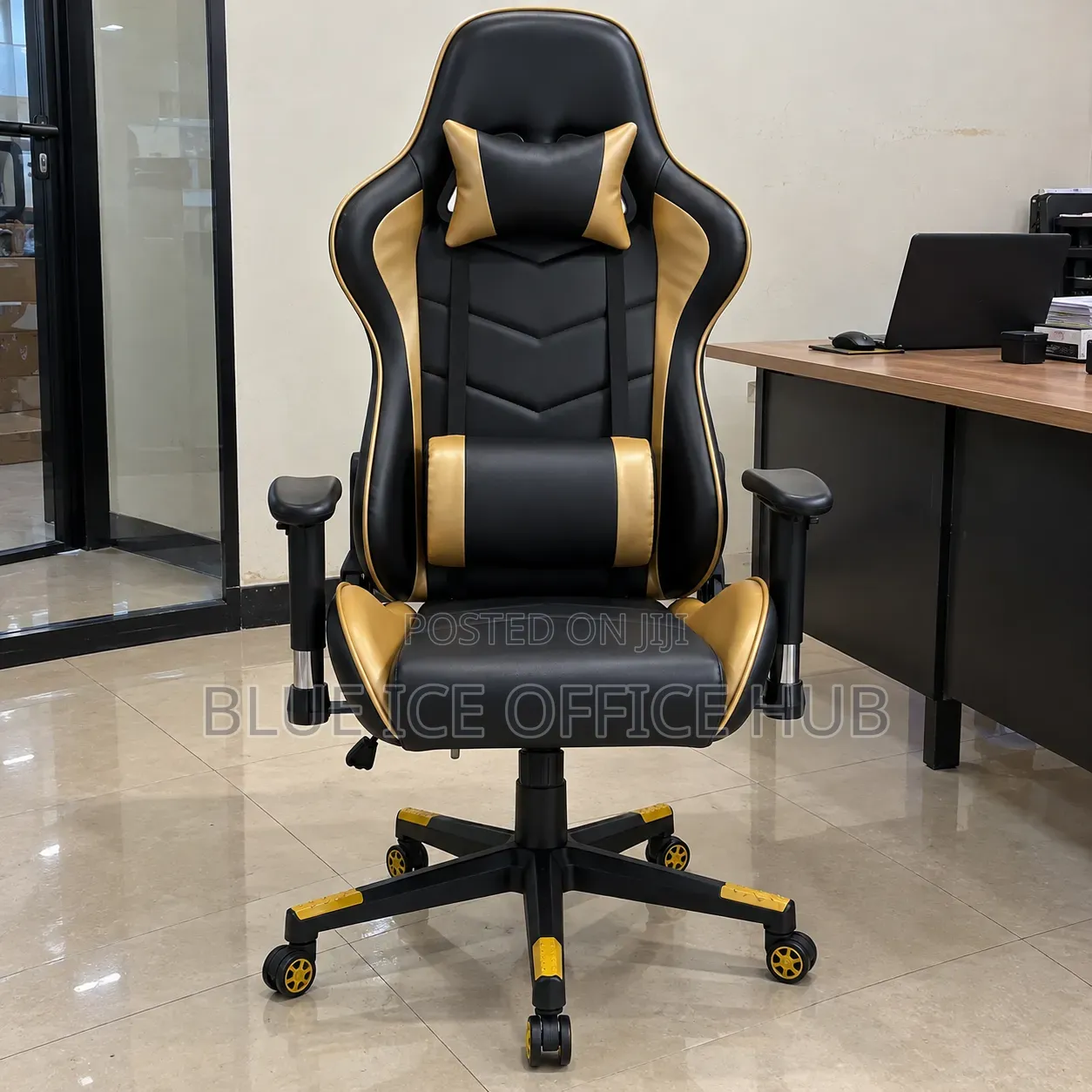 Black and Gold Gaming Chair – High Back Computer and Office Chair