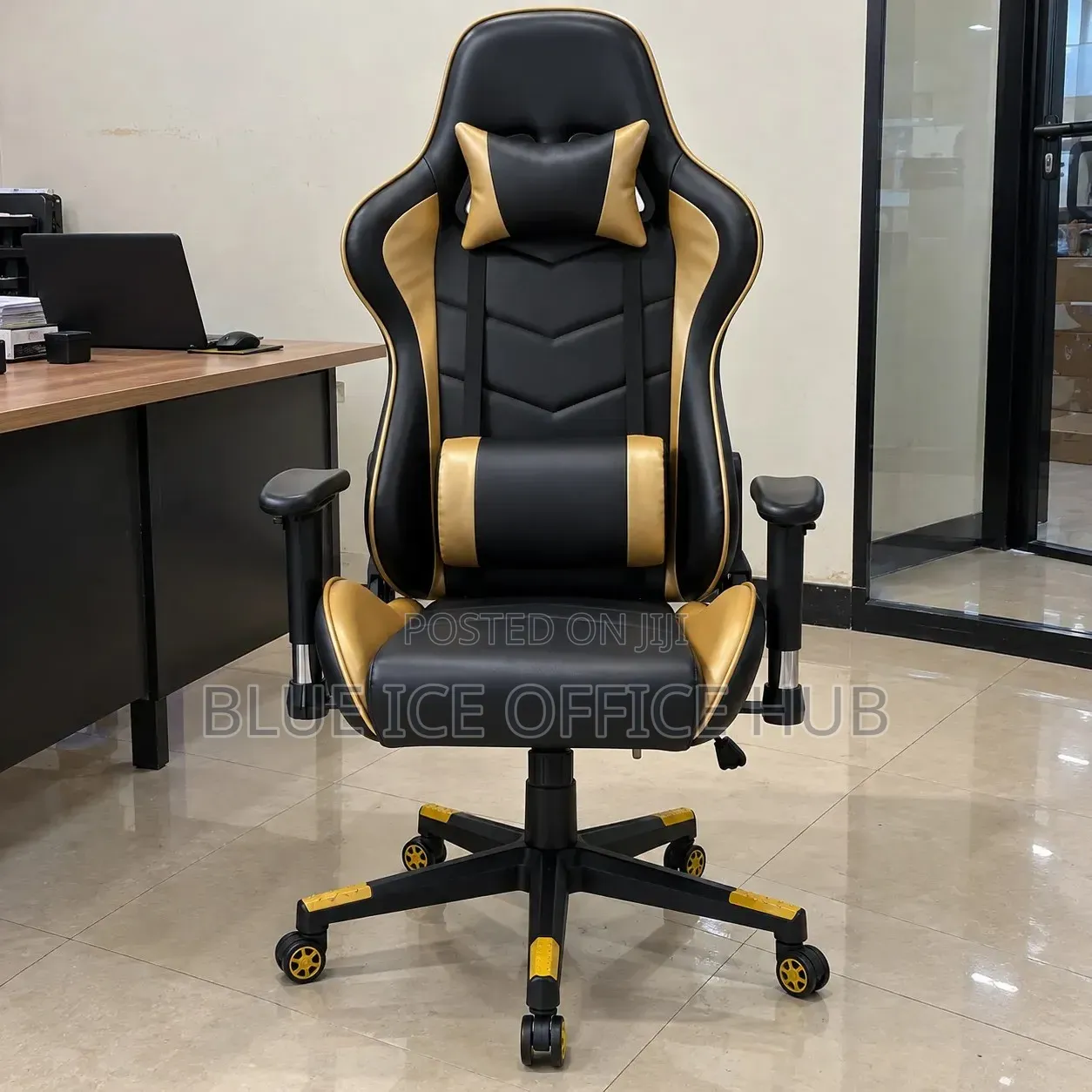 Black and Gold Gaming Chair – High Back Computer and Office Chair