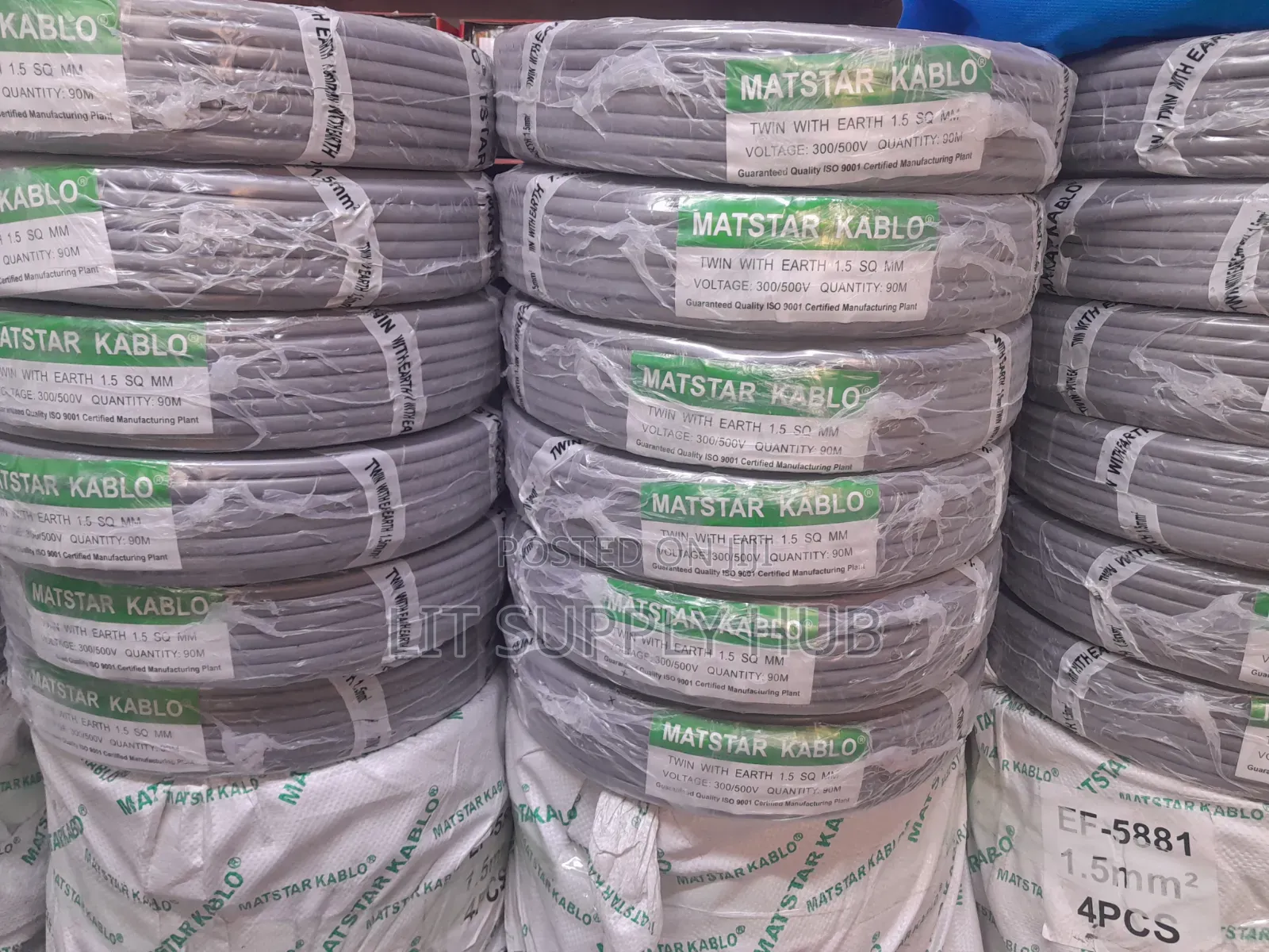 1.5mm Twin With Earth Cable Matstar Brand 90 Meters, Mt01