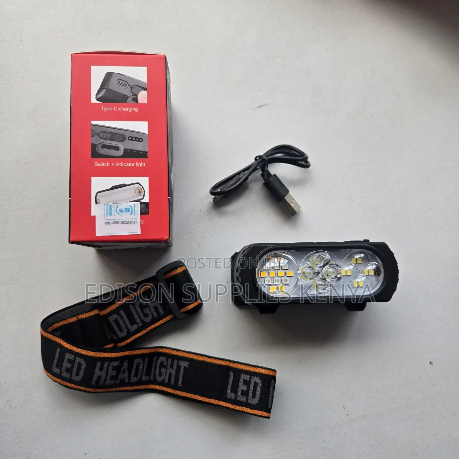 Headlamp Multicolour Head Torch Camp Flashlight Rechargeable Head Lamp
