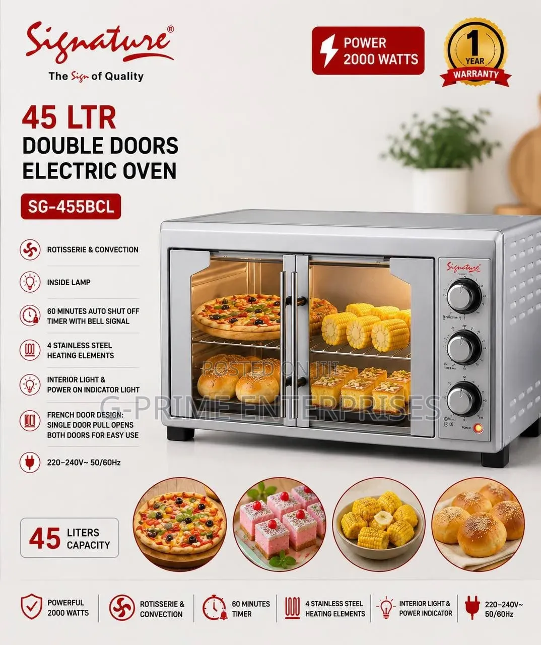 Electric Oven Double Door