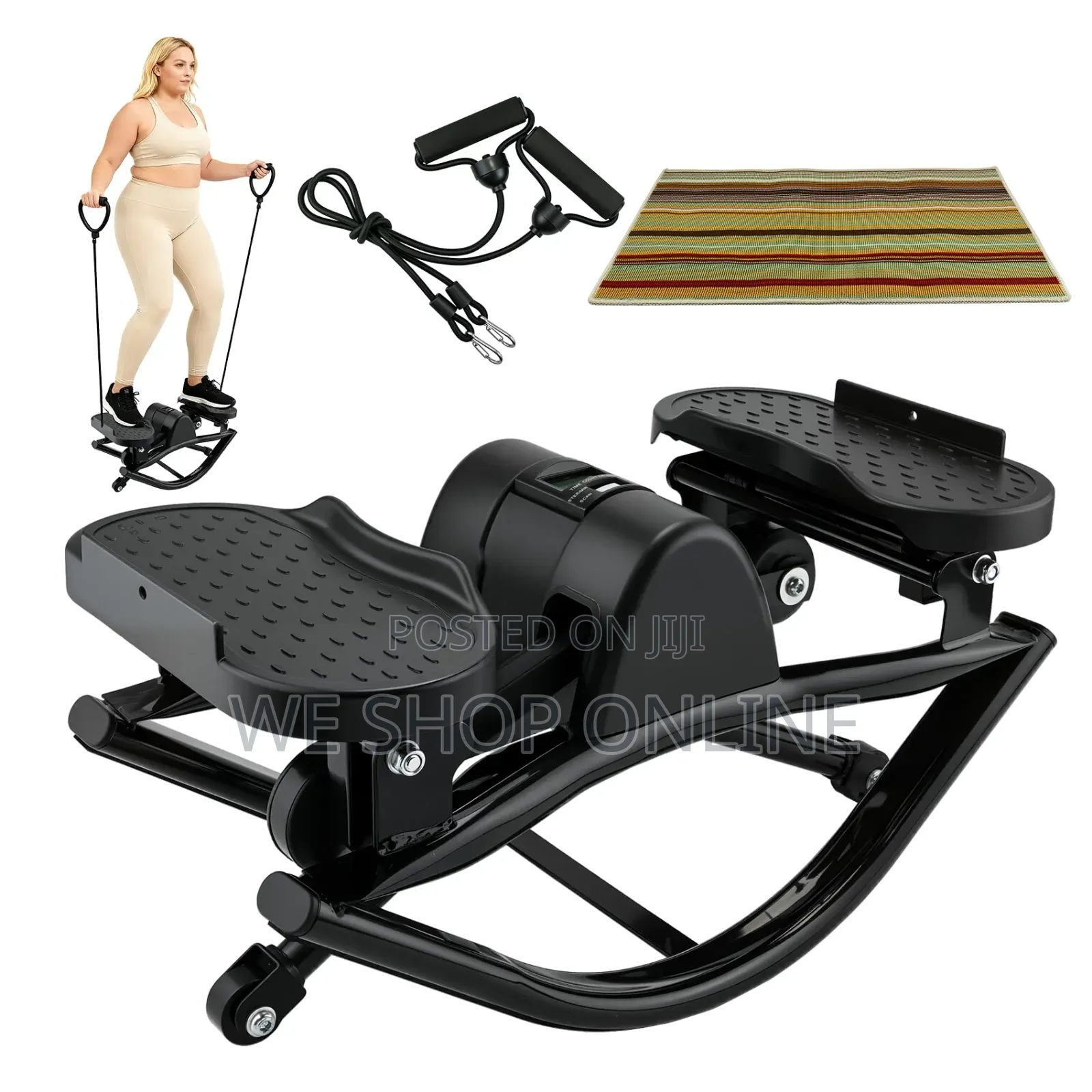 Rock Side Stepper With Mat and Resistance Bands