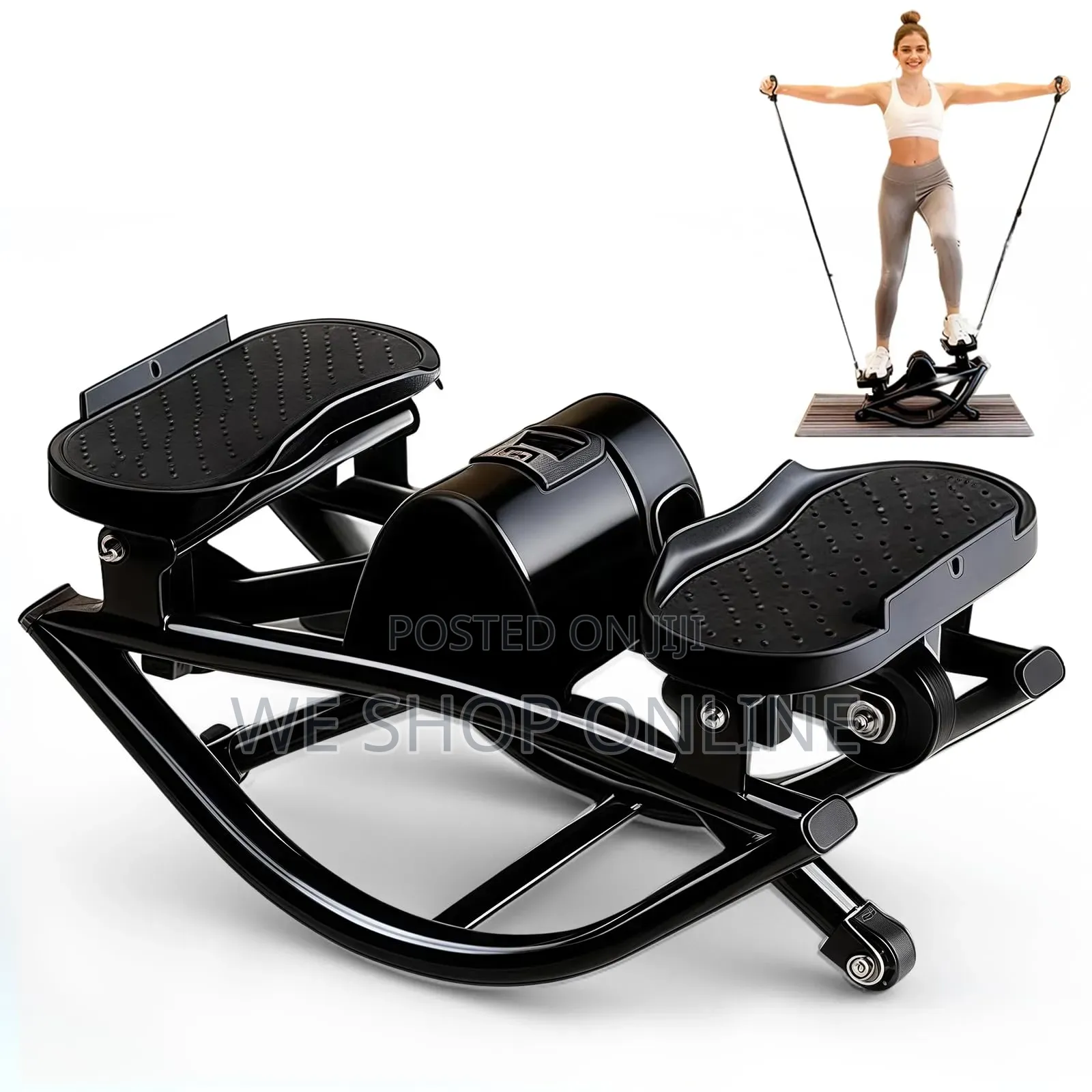 Rock Side Stepper With Mat and Resistance Bands