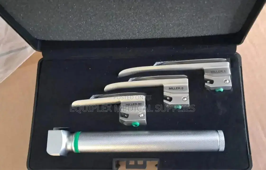 Stainless Steel Neonatal Miller Laryngoscope 00, 0, 1 (3 Blades)