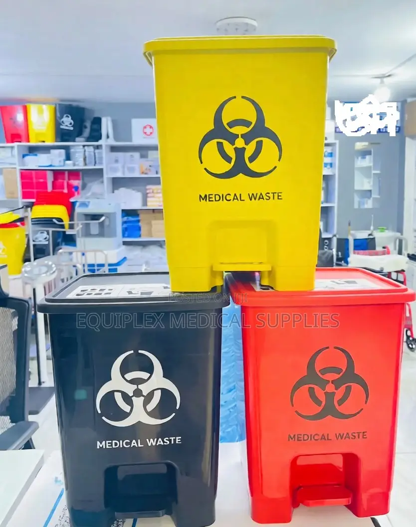 Biohazard 30L Color Coded Pedal Bins - For Medical Waste Collection