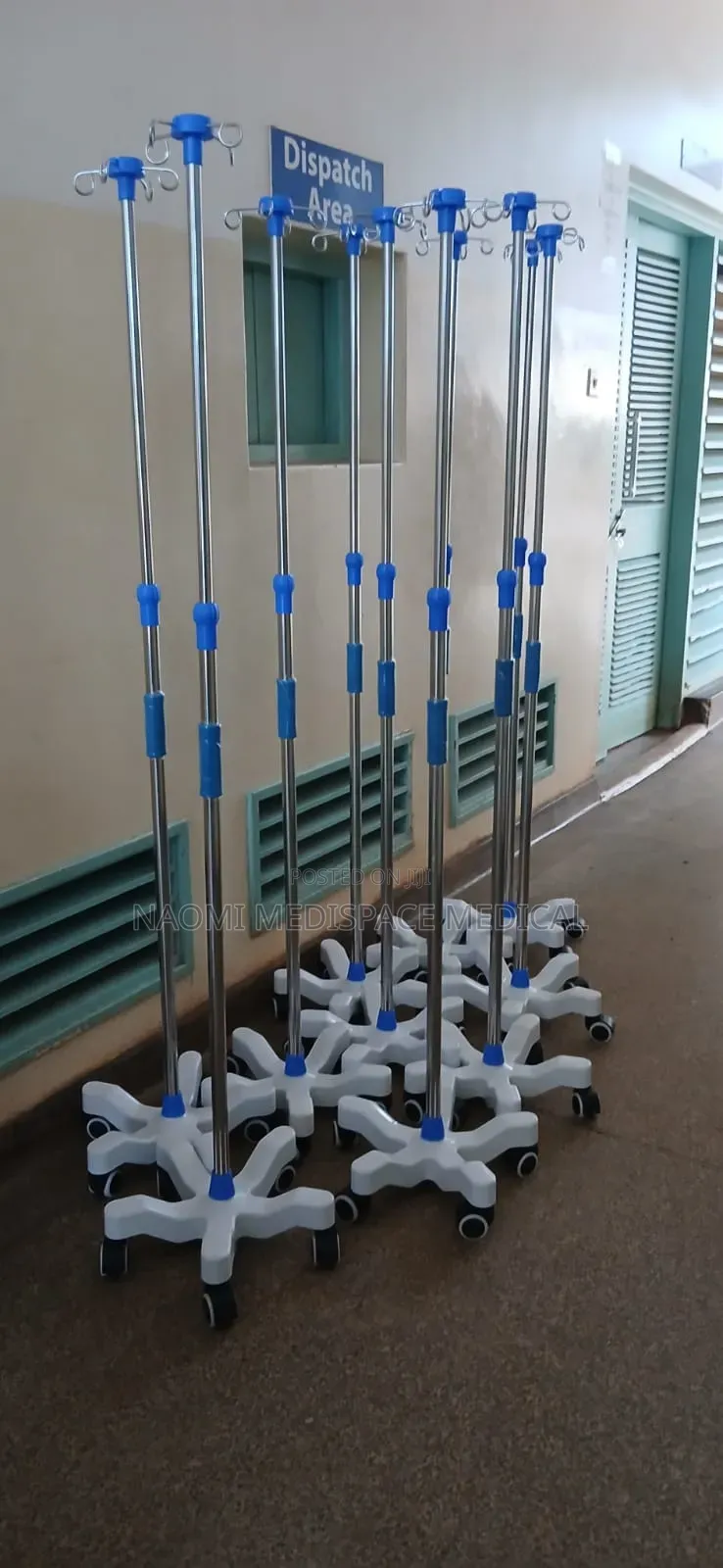 Height Adjustable Iv Pole With Hooks and Wheels/Drip Stand