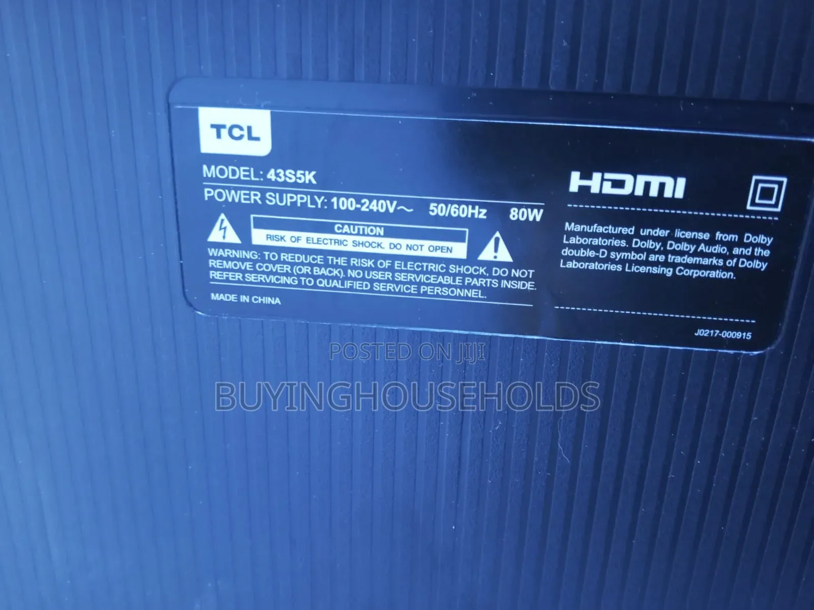 TCL 43" QLED Google TV Model:43S5K