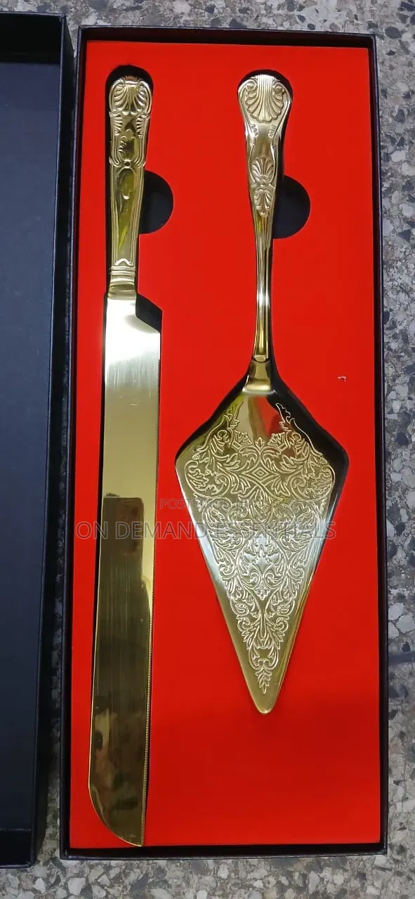 Gold Stainless Steel Cake Server Set