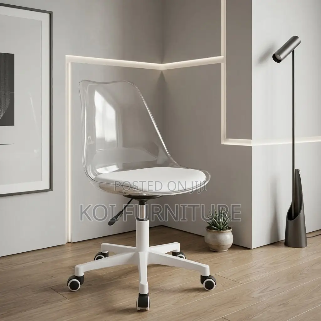 Home Chairs; Learher Mid Backrest Cushioned Swivel Seat