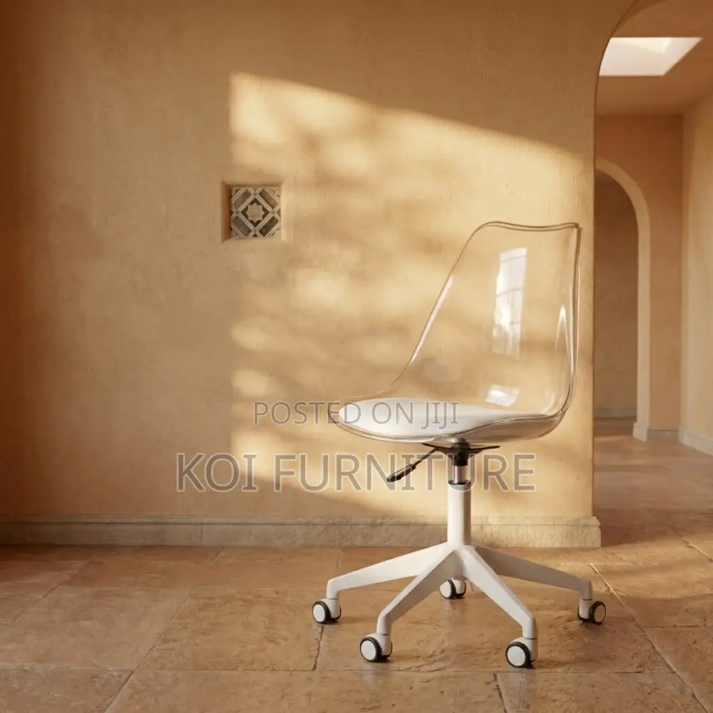 Home Chairs; Learher Mid Backrest Cushioned Swivel Seat