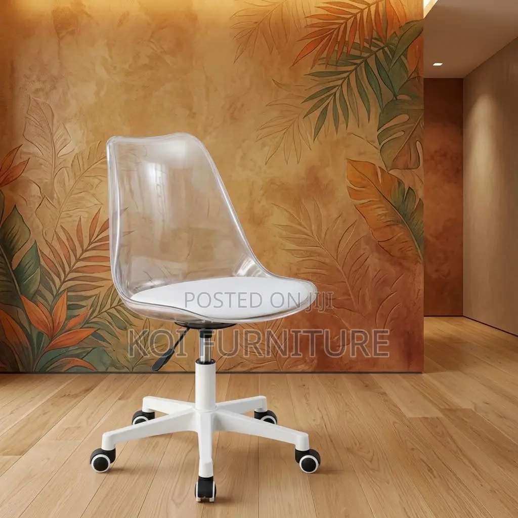 Home Chairs; Learher Mid Backrest Cushioned Swivel Seat